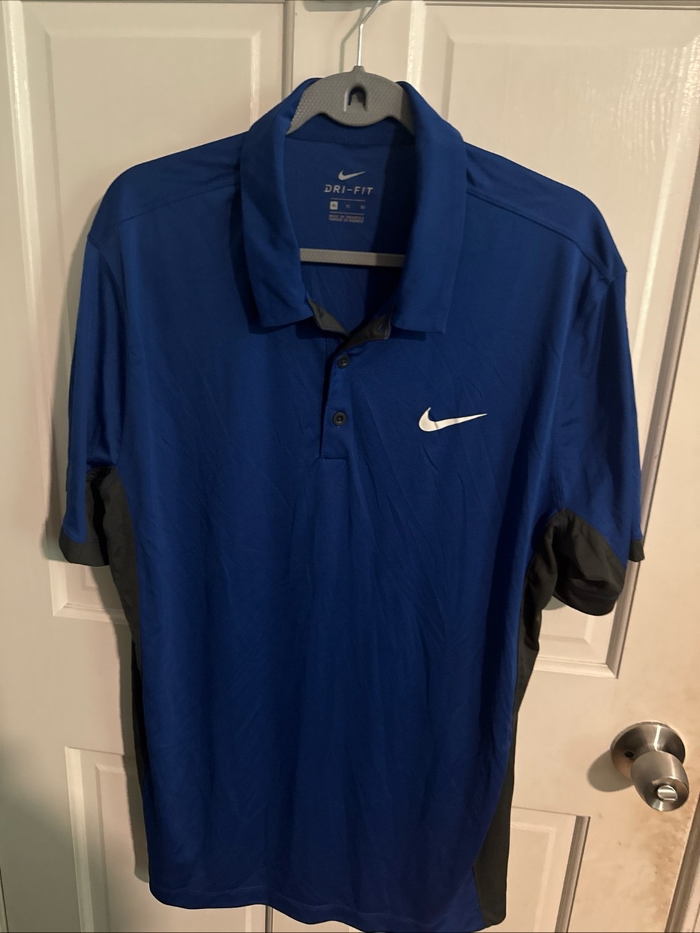Nike Blue Polo with Black Side Panels